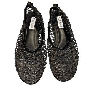 Steve Madden Black Woven Slip-On Flats